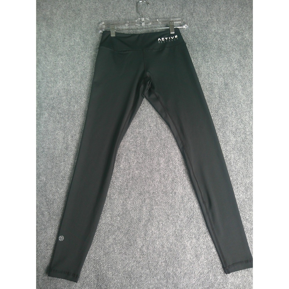 Active Research Women's Black Compression Leggings Size Medium Zipper Pocket